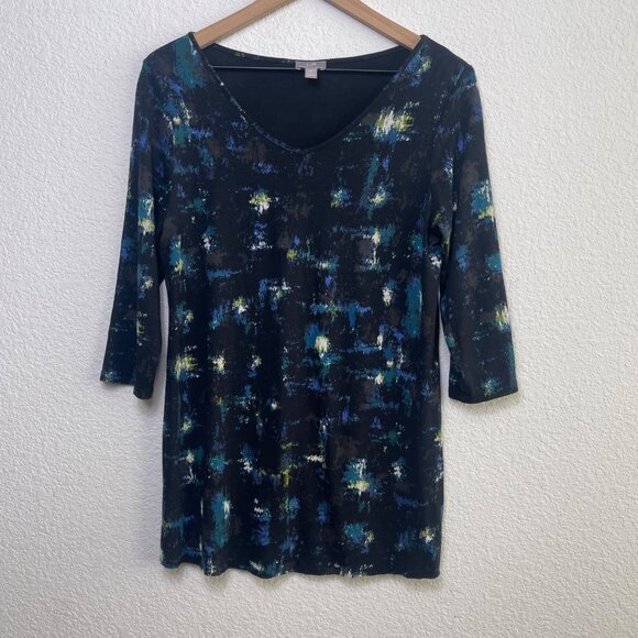 J.Jill Wearever Collection Petite Tunic Top Size PS Abstract Print Women’s - Picture 3 of 9